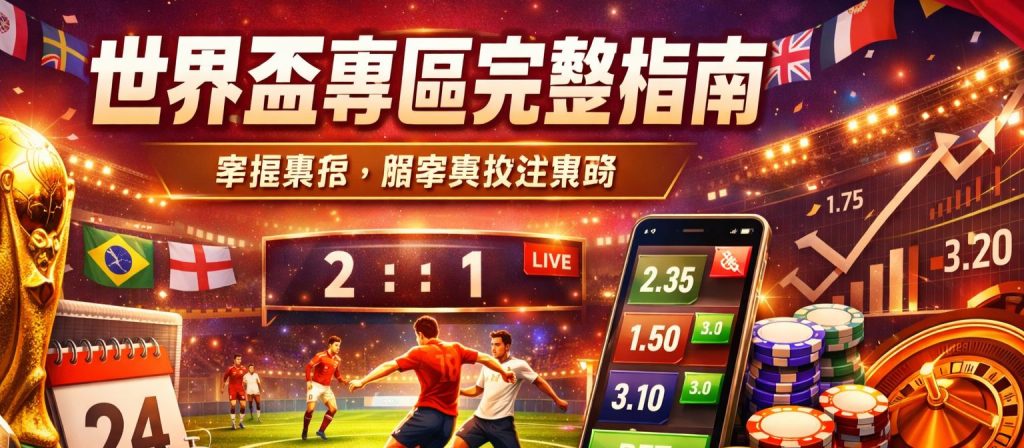 世界盃專區完整指南|掌握賽程、賠率與投注策略