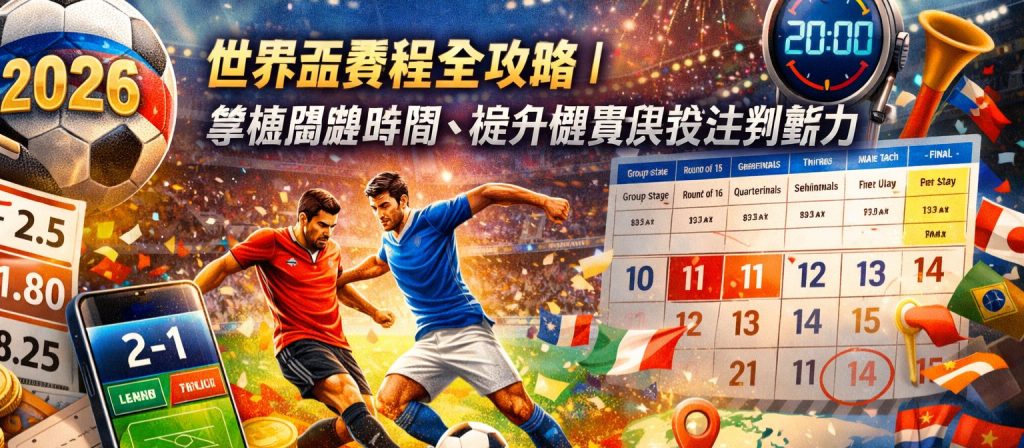 世界盃賽程全攻略｜掌握關鍵時間、提升觀賽與投注判斷力