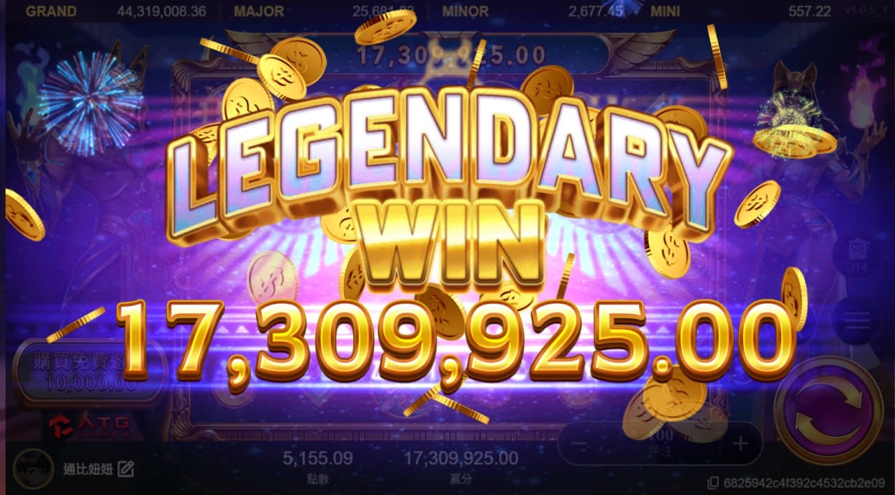 戰神3A娛樂城爆分畫面，金幣飛舞、神光傾瀉，LEGENDARY WIN 彷彿神旨降臨。